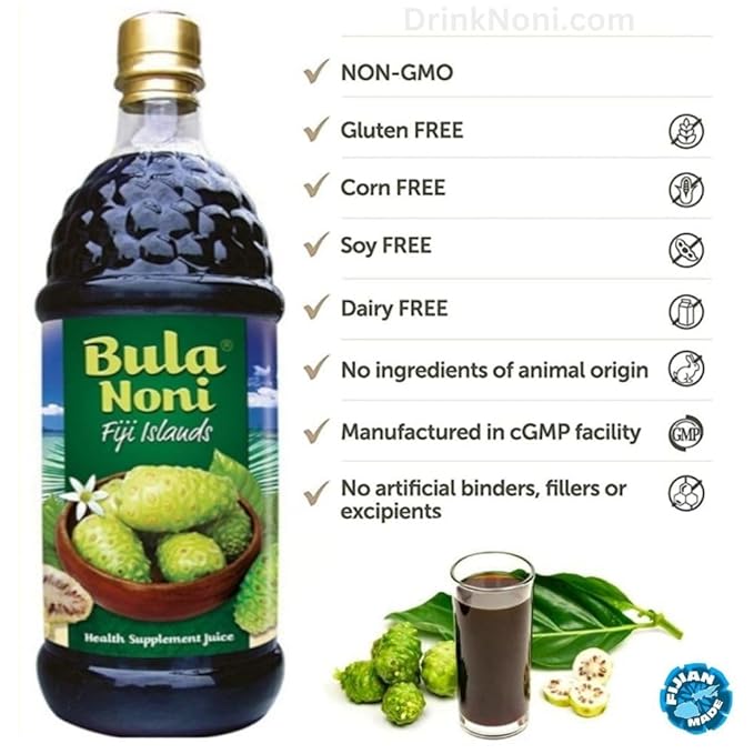 Pure Certified Organic NONI Juice Rich in Antioxidants (33.8 Fl.Oz Bottle) A Gift Of Nature Cold Pressed from Organic Noni Fruit