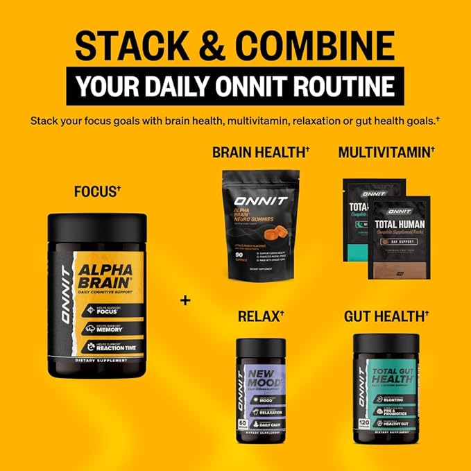 ONNIT Alpha Brain Nootropic Capsules for Men &amp Women IGEN Non-GMO Tested Memory Focus &amp Mental Clarity Support with L-Theanine and Vitamin B6 30 Count Each 2 Pack (60 Capsules)
