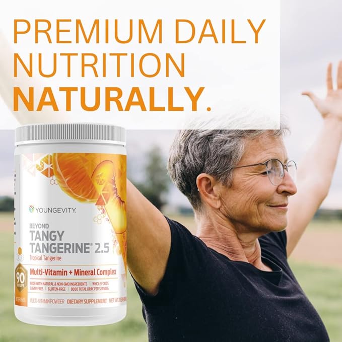Youngevity Beyond Tangy Tangerine 2.5 Tropical Tangerine Ultimate Multi-Vitamin &amp Mineral Complex - Made With Natural &amp Whole Foods | 8000 ORAC (2)