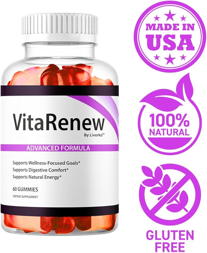 (2 Pack) VitaRenew Gummies - Original VitaRenew Advanced 1050MG Formula - Maximum Strength Supplement Gummy Official Formula Vita Renew All Natural Overall Wellness Support 120 Gummies for 2 Months