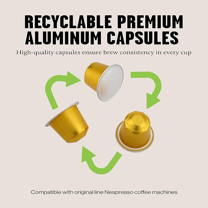 Daddy De Clieu Renaissance Coffee Pods (Sweet &amp Balanced Brazil and Ethiopia 100% Arabica Blend) Compatible with Nespresso Original Line Machines Recyclable Aluminum Capsules 70 Count