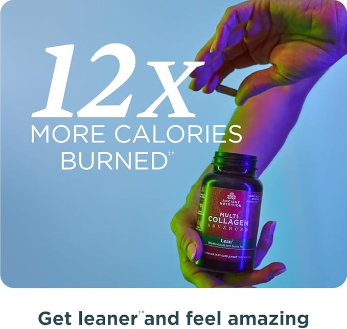 Ancient Nutrition Multi Collagen Advanced Capsules Lean 90 Count + Multi Collagen Protein Powder Unflavored 45 Servings