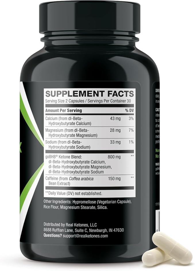 Keto BHB Exogenous Ketones Supplement - BHB Science Keto Diet Pills with Patented goBHB and Caffeine for Natural Energy Focus Body Sculpting &amp Ketosis Support - Vegetarian &amp Non-GMO (1 Month S