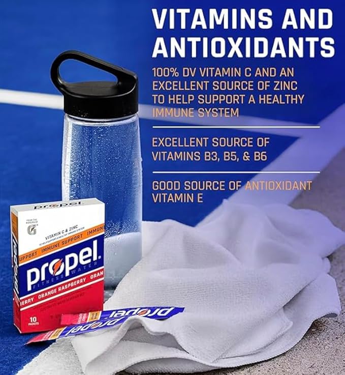 Propel Zero Sugar Electrolyte Powder Packets 10 count pack of 4 (40 Count Raspberry Lemonade) in STAW box