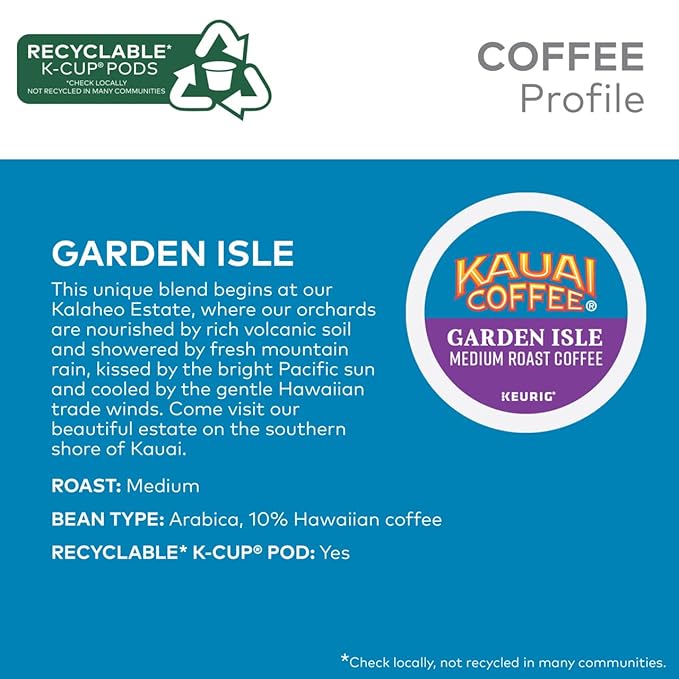 Kauai Coffee Garden Isle Medium Variation 32 Count (Pack of 4)
