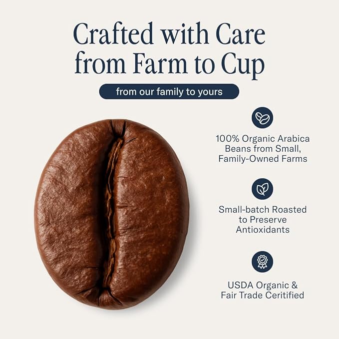 Seek Low Acid Organic Arabica Ground Coffee - Mold Free Non-GMO Third Party Tested - 12 Oz