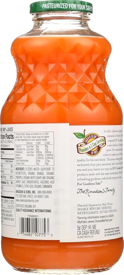 KNUDSEN JUICE ORAN CARROT ORG 32 FO