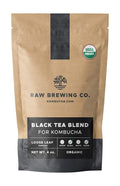 Kombucha.com Certified Organic Loose Leaf Tea - Kombucha Brewing Blends (Black Tea Blend 8 Ounce W/ 50 XL FILTER BAGS)