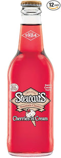Stewart's Cherries &amp Cream Soda 12 fl oz (12 Glass Bottles)