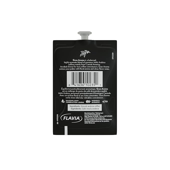 Flavia Lavazza Costiera Gran Aroma Coffee Freshpacks works only with Flavia Brewers Light Roast (Case of 76)