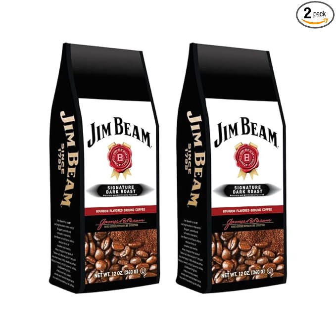 Signature Dark Roast Bourbon Inspired Ground Coffee 2-Pack (2 x 12oz Bags) – Bold Full-Bodied Roast with Roasted Oak and Smoky Finish