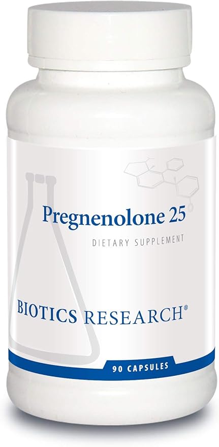 Biotics Research Pregnenolone 25-25 mg Pregnenolone Support Memory &amp Hormone Balance Hormone Precursor or Parent Hormone. 90 Capsules