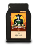 Mavericks Low Acid Coffee – Peru Organic - Coffee Ground 16 oz – Smooth Light Roast with 70% Less Acid - Safe for GERD and Keto Diets