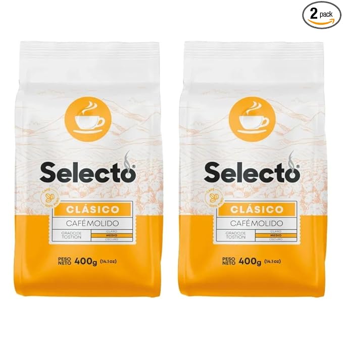 Selecto Clasico Ground Coffee Medium Roast 400g (14.1oz) 2 Pack