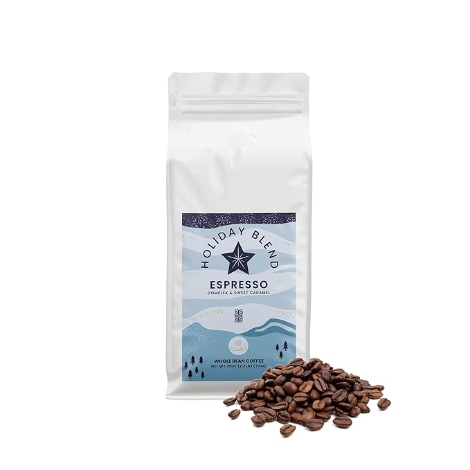 1 Kg Fresh Roasted Holiday Blend Espresso Coffee Beans by Vilar Coffee Roasters - Great Holiday Christmas Gift 1kg (2.3 lb) Bags - Whole Bean (1 KG)