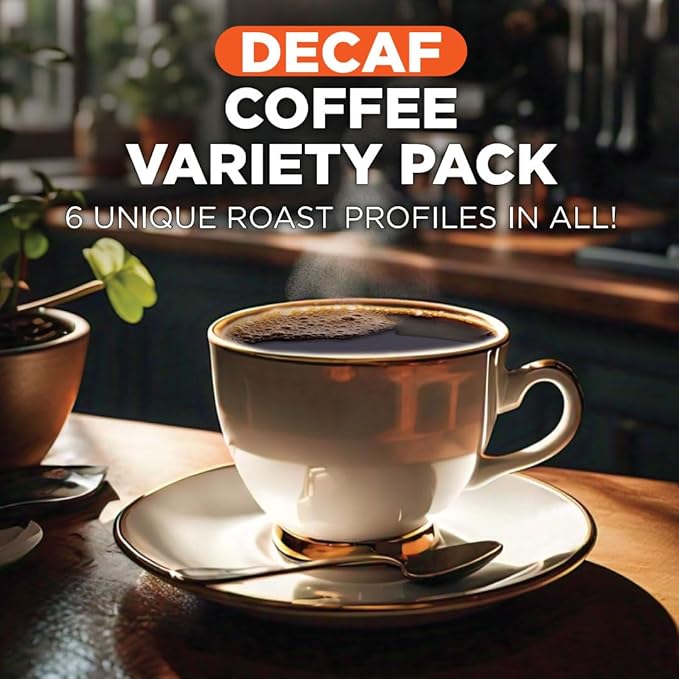 Maud's Decaf Coffee Pods Variety Pack 54 ct 6 Assorted Roasts &amp Flavors Decaf Dark &amp Medium Roast Coffee in Single Serve Pods - 100% Arabica Coffee Compatible with Keurig K Cups Maker