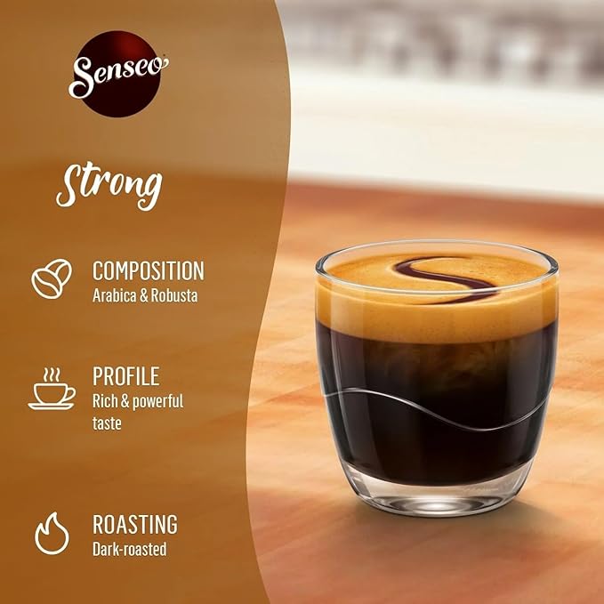 Senseo Dark Roast Coffee Pods for Coffee Makers Strong 160 Count (Pack of 10)