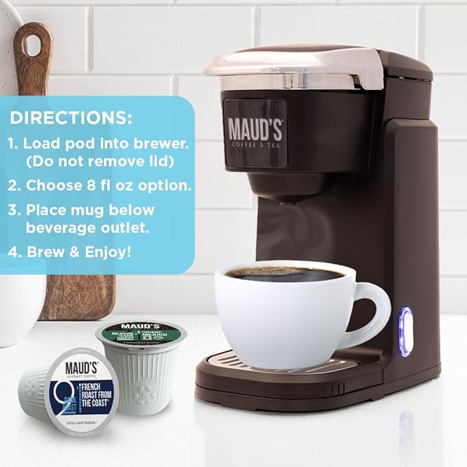 Maud's Family Pack Coffee Pods Variety Pack 136 ct 12 Assorted Flavors Medium Roast Single Serve Pods – 100% Arabica Coffee Compatible with Keurig K Cups Maker