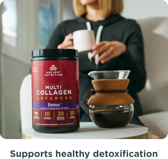 Ancient Nutrition Advanced Multi Collagen Protein Powder Cleanse &amp Detox Unflavored 36 Servings