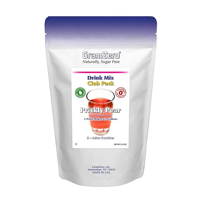 GramZero Prickly Pear Zero Calorie Sugar Free Drink Mix Great For Nutrition Club Loaded Tea Stevia Sweetened