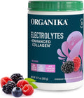 Organikа Electrolytes with Enhanced Collagen Powder for Women &amp Men - 13 oz - Wild Berry-Flavored Effervescent Electrolyte &amp Collagen Drink Mix - Deep Hydration Mobility Skin Hair &amp Na