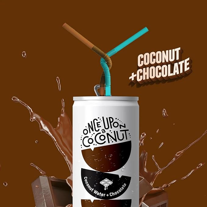 Once Upon a Coconut Premium Chocolate Coconut Water - Low Calorie All-Natural Drink with Electrolytes - Non-GMO - Gluten-Free - 10.8 Fl Oz (Pack of 12)