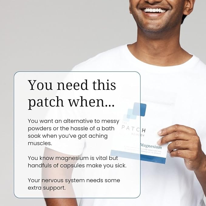 The Patch Remedy Relax &amp Magnesium Glycinate Kit - with Ashwagandha L-Theanine and Rhodiola Rosea | Patches with Minerals