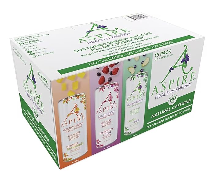 Aspire Healthy Energy Drinks Variety Pack 15 pk./12 oz