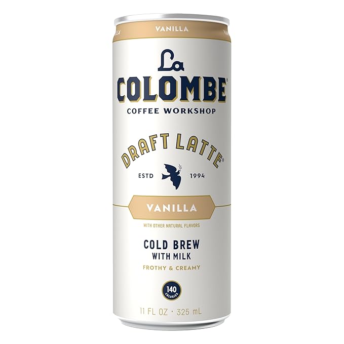 La Colombe Coffee Vanilla Draft Latte 11 fl oz Cans (Pack of 12) Coffeehouse Quality Cold Brew Specialty Grade Coffee Beans Ready-to-Drink On-the-Go