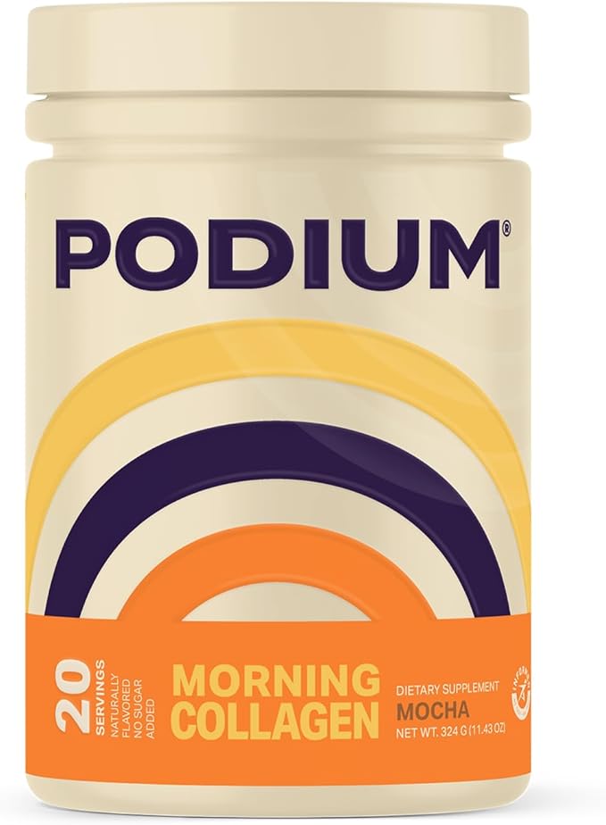 Podium Nutrition Morning Collagen Mocha 20 Servings Collagen Protein Gluten Free Soy Free