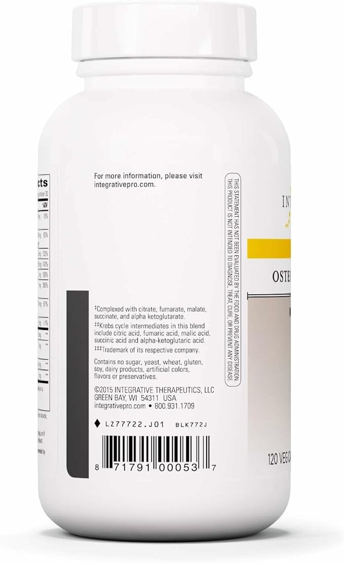 Integrative Therapeutics Osteoprime Forte - Calcium Supplement for Bone Health Support* - Nutritional Supplement for Musculoskeletal Support* - Dairy-Free &amp Gluten-Free - 120 Capsules (30 Servings
