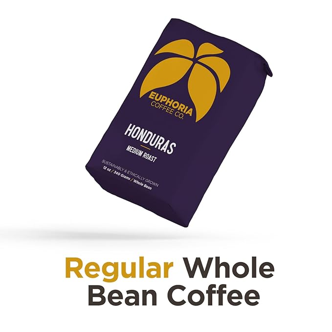 EUPHORIA COFFEE CO. Honduras Whole Bean Coffee - Medium Roast | 12oz Bag (3 Pack)
