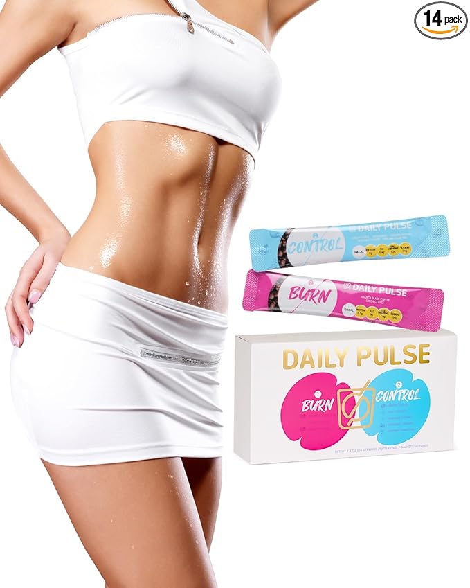 DAILY PULSE 2 in 1 Premium Instant Coffee Made with 100% Arabica Black Coffee Beans - 15 Second Shake to Make - with Garcinia Cambogia &amp Green Tea for Energy - Sugar Free Low Calorie Meal Replace