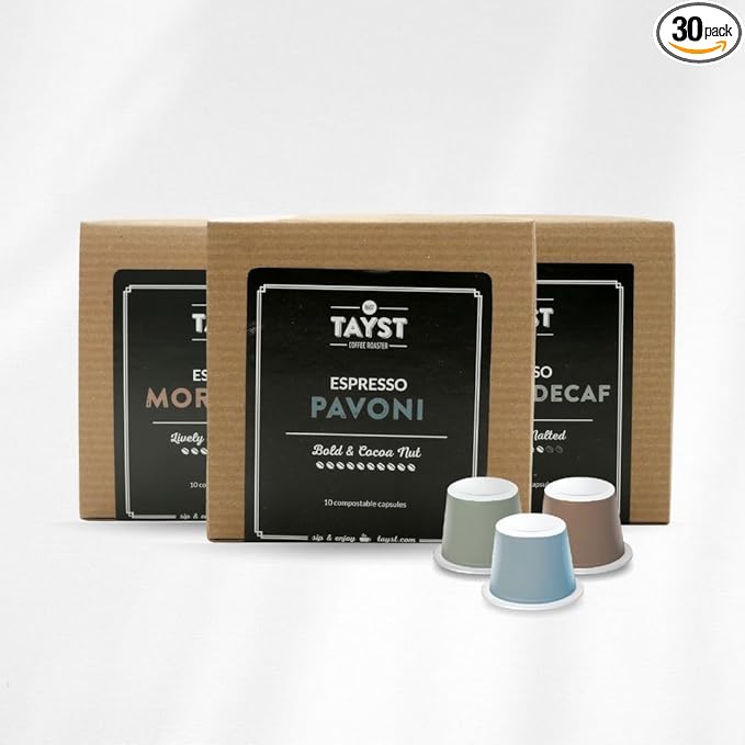 Tayst Espresso Pods Espresso Variety Pack Assortment Coffee Capsules Compatible with Original Nespresso Machine Sustainable Single Serve Pack of 30