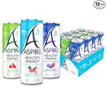 ASPIRE® The Fan Favorite Variety Pack Healthy Energy Drink 80mg Natural Caffeine Zero Sugar No Carbs Keto Friendly 12 Pack Green Tea Sugar Free Drink Low Caffeine Zero Calorie