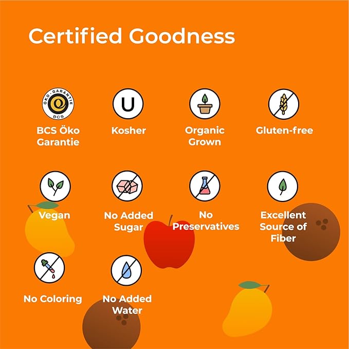 IOS Love Organic Juice - USDA Organic Certified - Cold Pressed No Added Sugar No Water No Artificial Colors No Preservatives No Flavors Added No Gluten - 33.8 Fl Oz (Tropical Pack of 2)