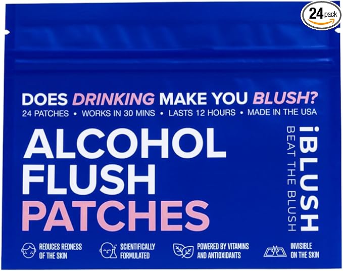 Asian Flush Patches - 24 Discreet All Natural Patches Powered By Vitamins &amp Minerals - Fast Effective &amp Backed By Science