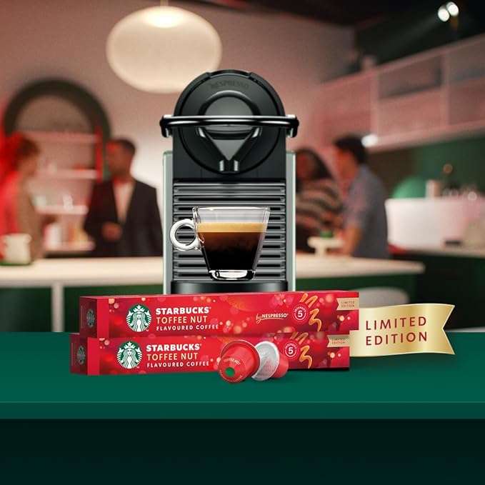 STARBUCKS Toffee Nut Flavoured Coffee Capsules by Nespresso Blonde Roast Coffee x10 (Pack of 6 Total 60 Capsules)