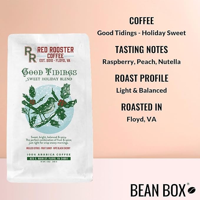 Bean Box Holiday Coffee Sampler - Good Tidings - Holiday Sweet 2-Pack Whole Bean Coffee
