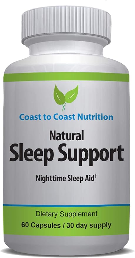 Sleep Support Supplement 60 Capsules with L-Tryptophan GABA Chamomile Melatonin 10 mg + Proprietary Sleep Formula Blend. Sleep Better Sleep Longer and Wake Refreshed. 30 Day Supply