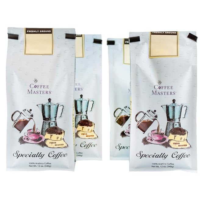 Coffee Masters Flavored Coffee Turtle Sundae Ground 12-Ounce Bags (Pack of 4)