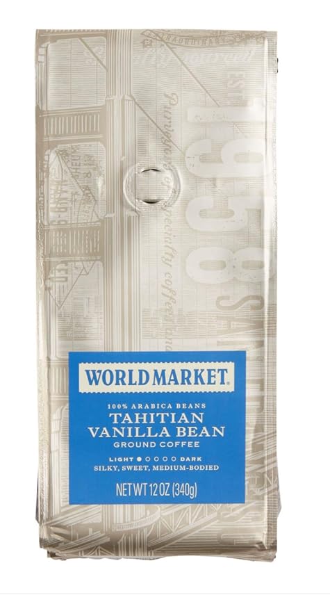World Market Tahitian Vanilla Bean Light Roast Ground Coffee 12 Oz.