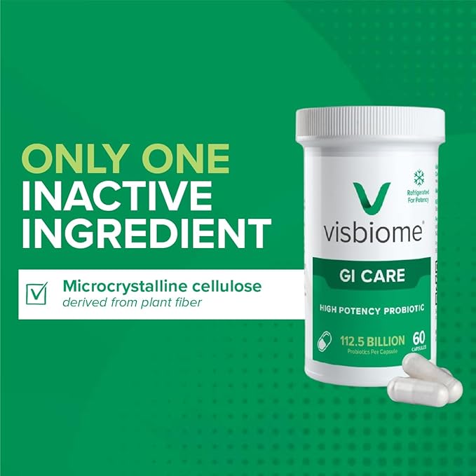 Visbiome® GI Care - High Potency Probiotic - 112.5 Billion CFU Live Probiotics Original De Simone Formulation Made in USA 120 Capsules.