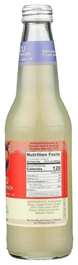 Moshi Sparkling Yuzu White Peach Juice Drink Vegan Kosher Gluten Free &amp Non-GMO 12 Fluid Ounce (Pack of 12)