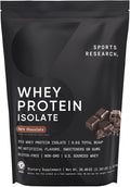 Sports Research® 100% Whey Protein Isolate Dark Chocolate - U.S. Sourced Protein Powder w/BCAAs - No Artificial Flavors or Gums- Informed Sport Tested · Gluten Free - 2lb Bulk Bag 25 Servings