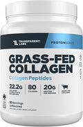 Transparent Labs Grass-Fed Collagen Peptides Powder - Collagen Powder for Women &amp Men 22G Bovine Hydrolyzed Collagen Peptides Powder for Skin Hair Joint &amp Muscle Recovery - Unflavored 30 S