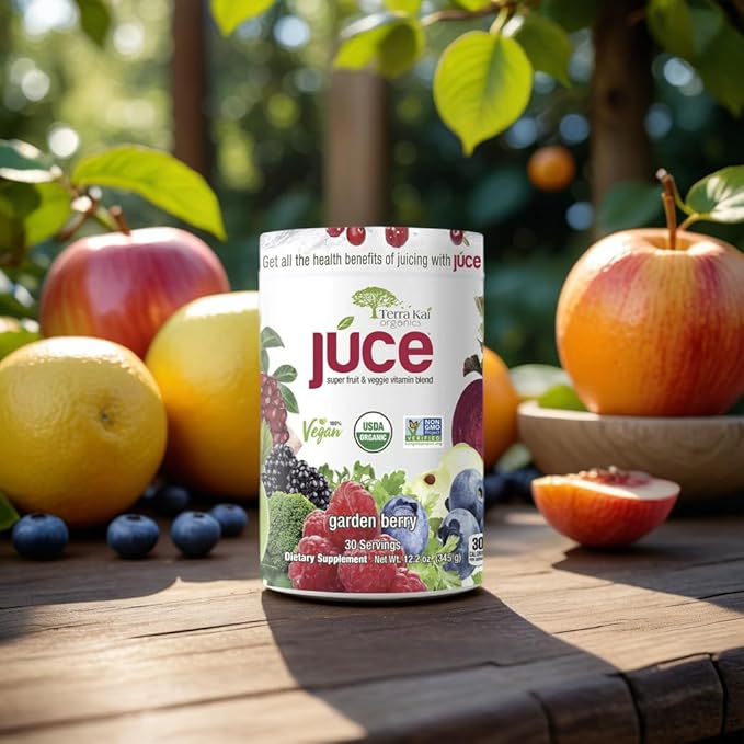 Terra-Kai Organics Juce Super Fruit and Veggie Blend Drink 12.2-Ounce Garden Berry 30 Servings (pack 1)