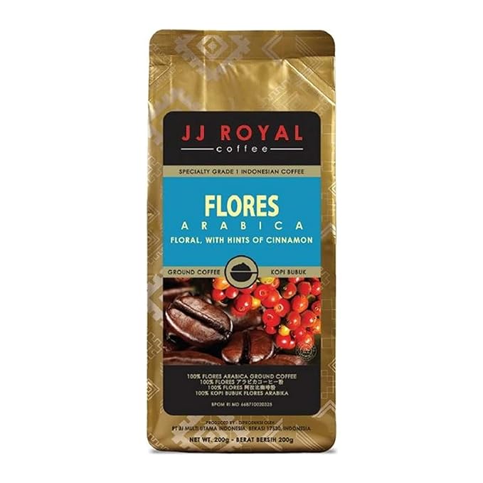 JJ Royal Coffee Flores Arabica 200g Ground Coffee (Pack of 1)