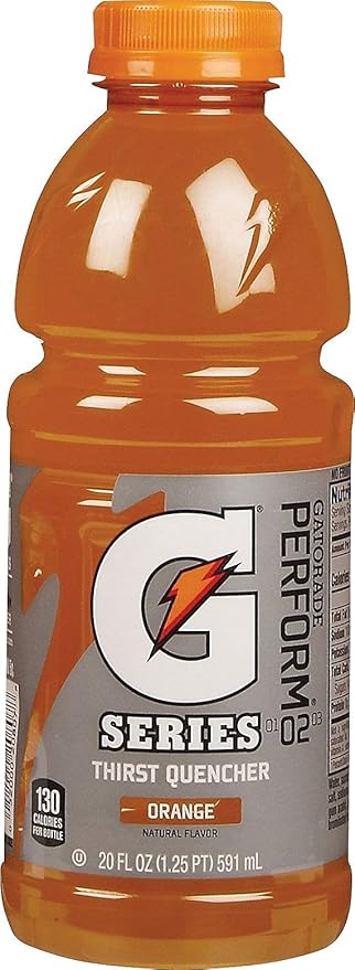 Gatorade Sports Drink Wide Mouth 20 Oz Bottles Orange 480 Fl Oz (Pack of 24)