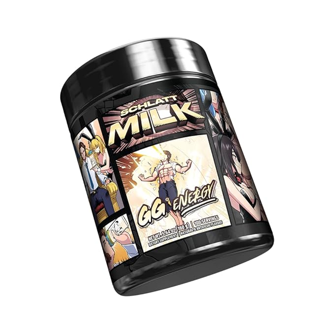 Gamer Supps GG Energy - Schlatt Milk by jschlatt (100 Servings) - Keto Friendly Gaming Energy and Nootropic Blend Sugar Free + Organic Caffeine + Vitamins + Immune Support Powder Drink
